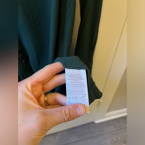 Madewell Womens Spruce Green Button Front Long Sleeve Novel shirt Mini Dress S - Picture 4 of 8